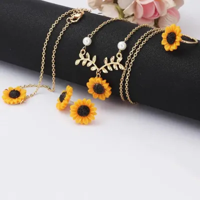 5 Pcs Sunflower Jewelry Set